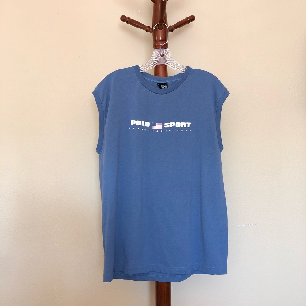 Polo Jeans Sport Sleeveless Cut off Tee/Tank